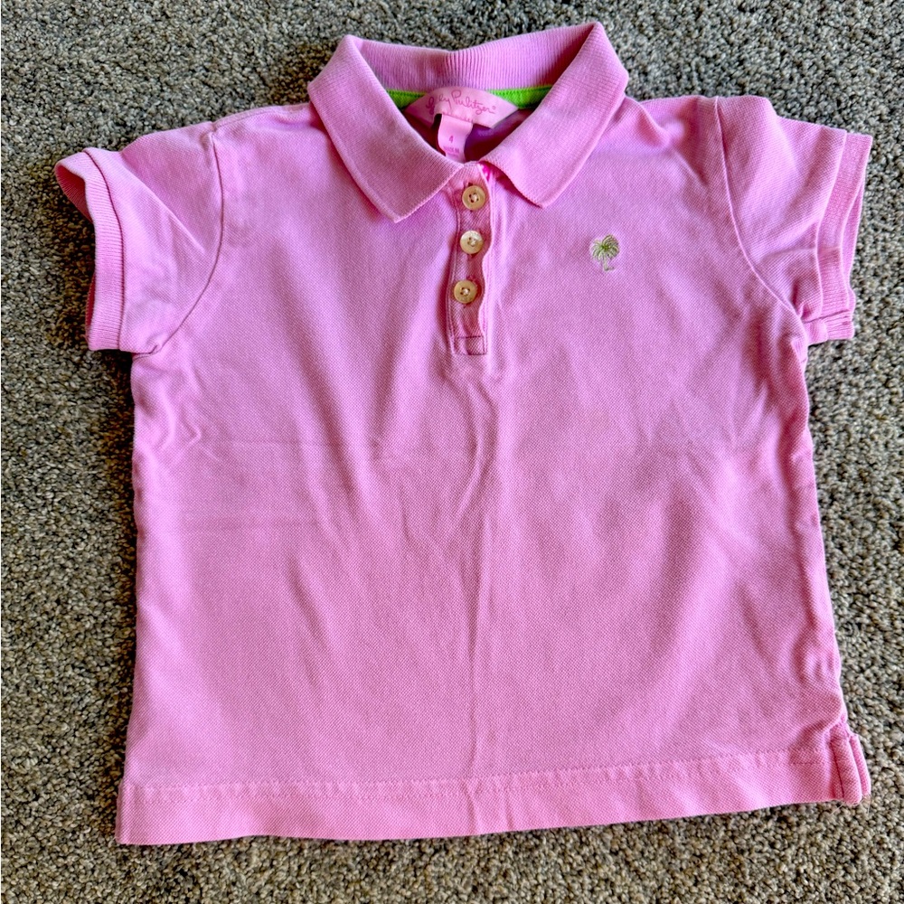 Lilly Pulitzer Toddler Girl Pink Polo Shirt 4T